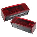 Partsam Left Right Over 80 Led Waterproof Red Truck Trailer Boat Rectangle Stud Stop Turn Tail Lights