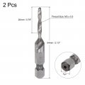 Uxcell Combination Drill And Tap Bit 1 4 Hex Shank M3 X 0 5 Metric Uncoated High Speed Steel 4341 Spiral Flute Drilling Tapping