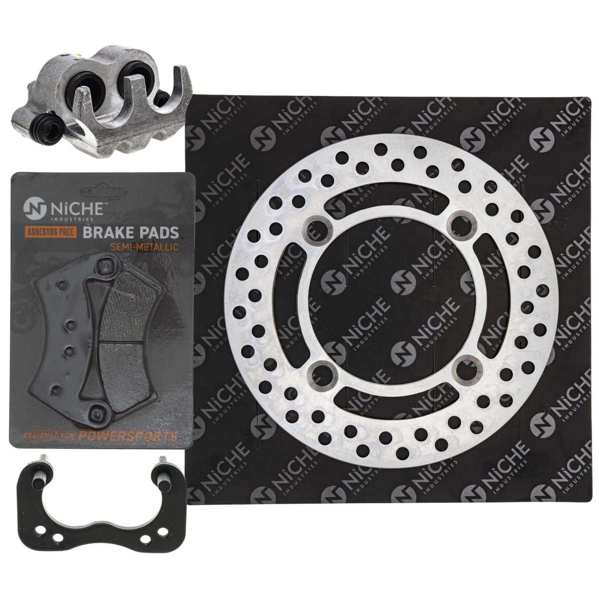 Niche Rear Right Brake Rotor Caliper Pad Kit For Polaris Rzr 4 Xp 900