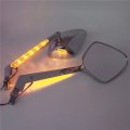 Httmt- Mt212 Ttt001- Diamond Led Turn Signal Integrate Mirror Compatible With All Kawasaki Suzuki Cruiser