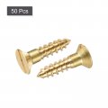 Uxcell Wood Screws M4 X 16mm Slotted Flat Head Brass Self-tapping Screw 50 Pcs