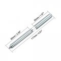 Uxcell M10 Hanger Bolts Length 4-5 8 117mm Double Headed Self-tapping Screw 10mm Wood Joint Furniture Legs 8pcs