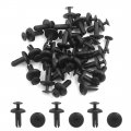 Uxcell 30 Pcs 7mm Hole Dia Plastic Rivets Fastener Clips Black Universal For Car Fender