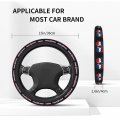 Butterfly Dominican Republic Flag Steering Wheel Cover Protector Elastic Neoprene Car Wrap Accessories Vehicle Auto Trucker