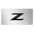 Nissan 370z Z Logo 3d Black Mirror Chrome Stainless Steel License Plate 