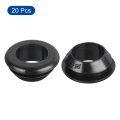 20pcs Rubber Grommets 17mm Mount Dia For 14mm Id Hole Plugs Wiring Firewall Cable Wire Protecting Black
