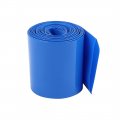 Uxcell 55mm Flat Width 10m Length Pvc Heat Shrink Tube Blue For 18650 Batteries 