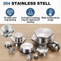 304 Stainless Steel Pipe Plug G1 8 Male Outer Hex Head Thread Fitting With Sealing Ring For Hydraulic And Pneumatic Systems