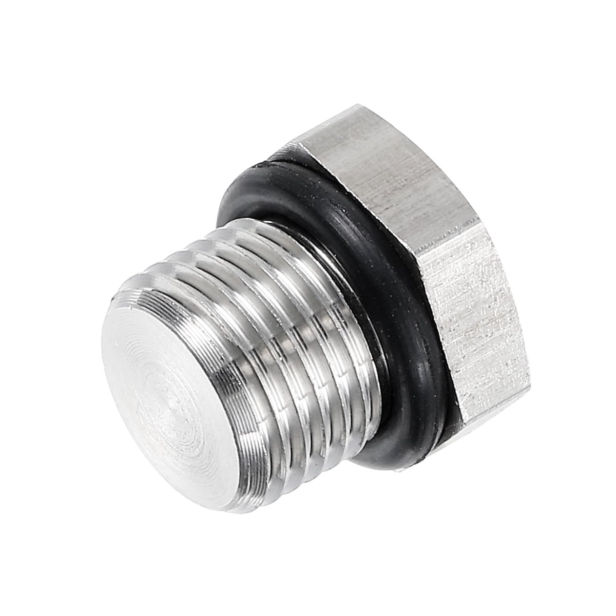 304 Stainless Steel Pipe Plug G1 8 Male Outer Hex Head Thread Fitting With Sealing Ring For Hydraulic And Pneumatic Systems