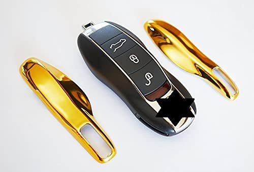 Originaleuro Gold Remote Key Cover Case Skin Shell Cap Fob Protection Hull Trim Compatible For Porsche