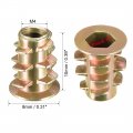 Uxcell Furniture Threaded Insert Nuts Zinc Alloy M4 Internal Threads 10mm Length 50pcs