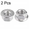 Uxcell M12 Serrated Flange Hex Lock Nuts 316 Stainless Steel 2 Pcs