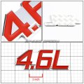 2 X Metal Emblem Decal Logo Trim Badge 4 6l Red Silver