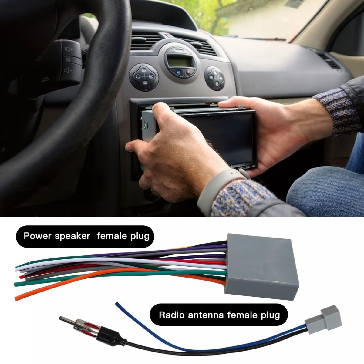 Stereo Radio Wiring Harness Antenna Adapter For 2008 Honda Fit Lx Hatchback 4-door 1 5l 1497cc L4 Gas Sohc Naturally Aspirated