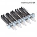 Uxcella Interlock Push Button Switch Piano Type 6pdt 18 Pin 5 Row