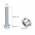Uxcell M5x30mm Flanged Socket Head Cap Screws 10pcs 8 Grade Carbon Steel Hex Serrated Flange Bolts Machine
