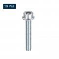 Uxcell M5x30mm Flanged Socket Head Cap Screws 10pcs 8 Grade Carbon Steel Hex Serrated Flange Bolts Machine