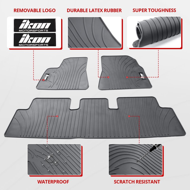 Custom Fit All Weather Floor Mats For 2017 2018 2019 2020 2021 2022 2023 Tesla Model Gray Latex Rubber Heavy Duty Carpets Liner