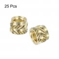 Uxcell Knurled Insert Nuts 25pcs M6 X 6mm L 8mm Od 3d Printing Brass Female Threadeds Heat Set Insert Embedment
