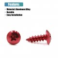 Uxcell 50pcs 5mm Red Motorcycle Car Metal Round Cross Head Self Tapping Bolts Bumper Screws Universal Replacement