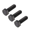 M8x25mm Hex Head Left Hand Screw Bolts Fastener Carbon Steel Black 3pcs