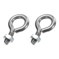 2 Pack Eye Bolts M8 X 14mm 304 Stainless Steel Threadedbolt Silver Eye Hooks With Nut For Hanging Or Securing Cables 