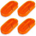 4 Pack 6 Led Oblong Trailer Side Marker Lights Amber Lens And Light Waterproof Clearance Turn Signal Lamps For Trucks Rv Atv 