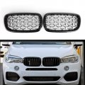 Topteng Car Front Kidney Grille Grill Pair Chrome Black Fits For Bmw X5 F15 2014 2015 2016