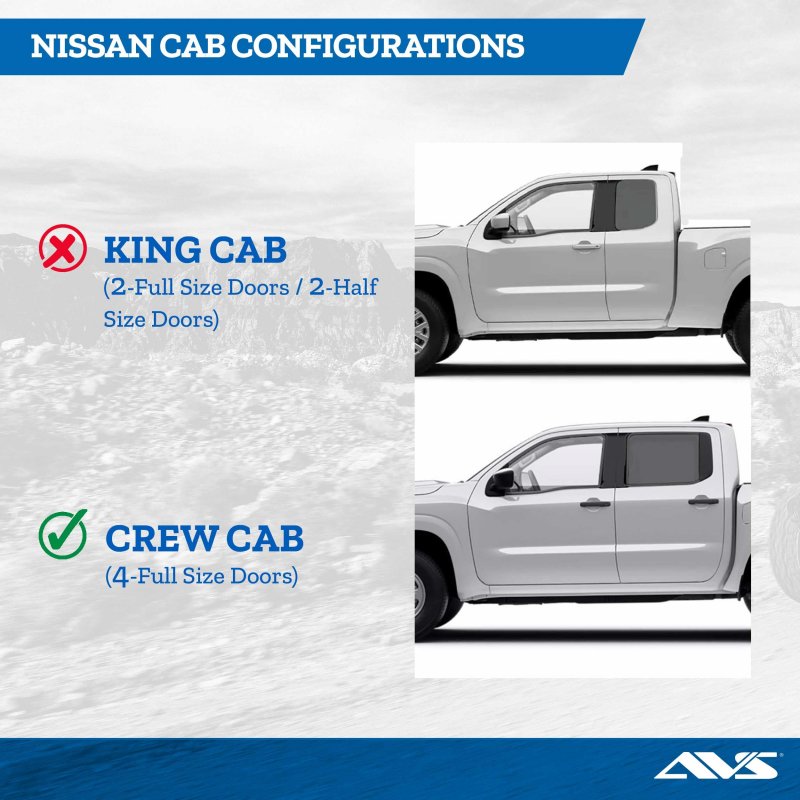 Outside Mount Rain Guards For 2005 2020 Nissan Frontier And 2022 Navara Crew Cab Window Vent Visors 4 Pieces Smoke 94407