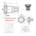 Werfamily 22mm Waterproof Stainless Steel Metal High Round Cap Self-locking Latching Push Button Switch 1no 1nc 250v 5a