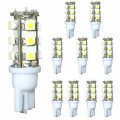 Hqrp 10-pack Tower Type T10 194 168 W5w Wedge Base 15 Leds Smd Led Bulb Cool White Replacement For Malibu Surface Mount Tier 