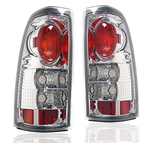 Altezza Tail Brake Lights Rear Lamps Chrome For 1999 2002 Chevy Silverado And 2003 Gmc Sierra Fleetside Polycarbonate Lens Pair