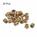 Uxcell M6x10mm Threaded Inserts For Wood Hex Socket Drive Furniture Screw-in Nut 24pcs