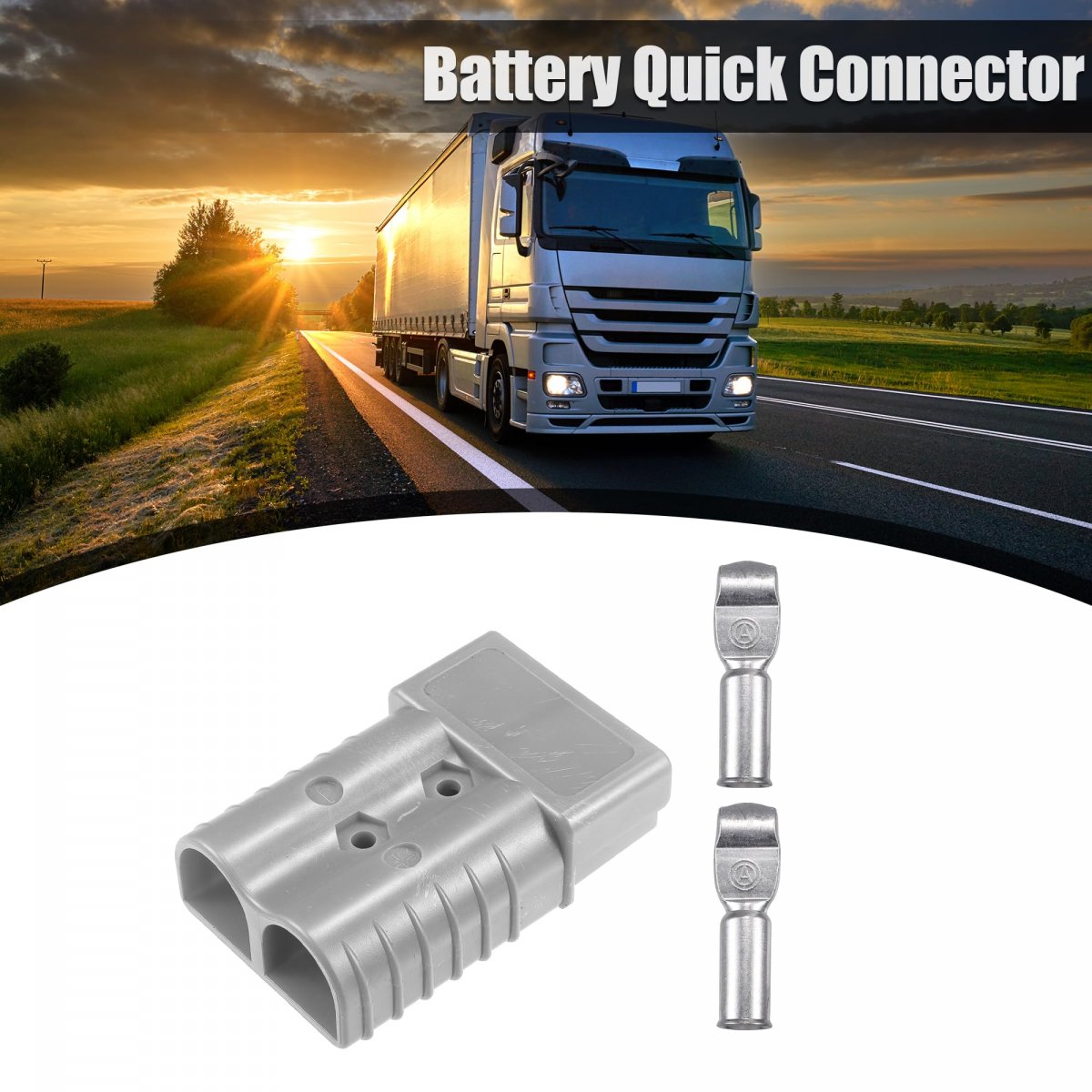 1 Set 350a Battery Quick Connector Kit Car Trailer Plug Connect Disconnect Gray