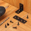 5 Set Mending Plate Metal Flat Bracket Straight Brace Fixing Joining For Wood With Screws Black 3 11 X1 58 