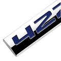 Chrome Finish Metal Emblem 427 Badge Blue Letter