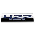 Chrome Finish Metal Emblem 427 Badge Blue Letter