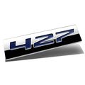 Chrome Finish Metal Emblem 427 Badge Blue Letter