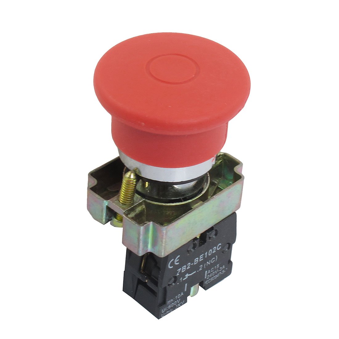 Uxcell 22mm Nc Red Mushroom Emergency Stop Push Button Switch 600v 10a ...