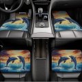 Dujiea Dolphins Jumping From Ocean Car Floor Mats 4-pcs Full Set Rubber-lined All-season Heavy-duty Protectionpets Universal