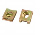 Uxcell 20pcs Spring Steel Speed Fastener Extruded U Nut Brass Tone For M6 Screw