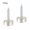 Uxcell Mirror Screws Decorative Caps Cover Nails Polished Stainless Steel 14mm 2pcs