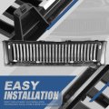 L-led Drl Badgeless Vertical Slat Style Front Bumper Hood Grille With Wiring Harnes Compatible Chevy Silverado 1500 2007-2013