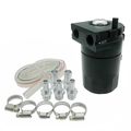 Heinmo Aluminum Alloy Universal Cylinder Car Oil Catch Can Reservoir Tank With Breather Kit Black