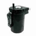 Heinmo Aluminum Alloy Universal Cylinder Car Oil Catch Can Reservoir Tank With Breather Kit Black