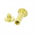 Uxcell 5mmx15mm Brass Plated Chicago Screws Binding Posts Docking Rivet 30pcs