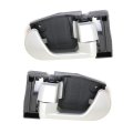 Interior Door Handle Pair For Mitsubishi Galant 2004 2012 Front Driver And Passenger Side Silver Plastic With Lock Button 