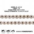 Niche 420 Drive Chain 120 Links Standard Non O-ring With Connecting Master Link