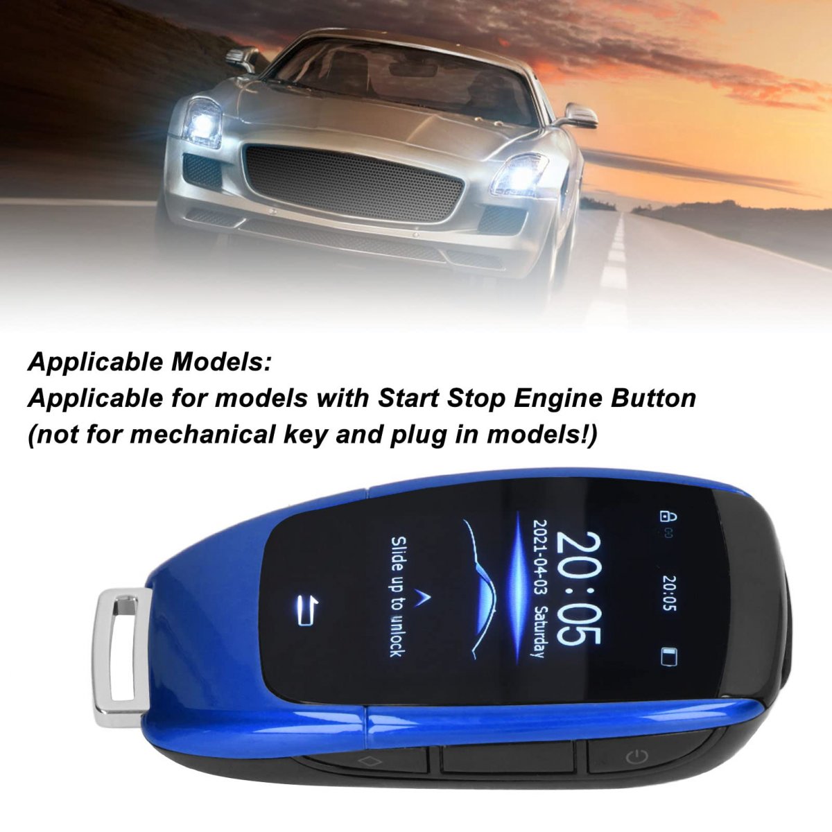 Universal Smart Lcd Key Tk900 Touch Screen Remote Keyless Entry For Start Stop Engine Button Models Blue
