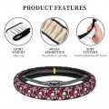 Dujiea Floral Sugar Skull Elastic Stretch Steering Wheel Cover Anti-slip And Durable Car Accessories For Women Men 15 Inch